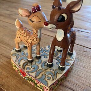 Clarice Kissing Rudolph - Jim Shore